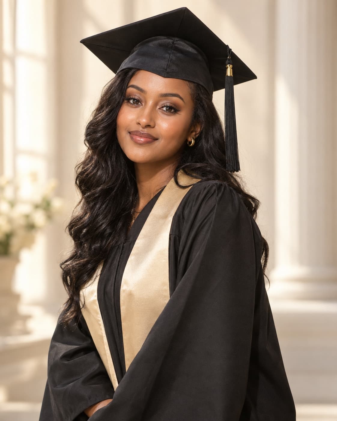 Soft glam graduation portrait